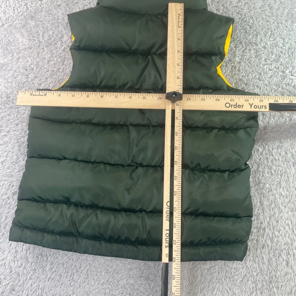 Gap Puffer Vest‎ Boys Size S 6-7 Green Yellow Quilted Full Zip Sleeveless Jacket